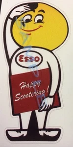 Esso Happy Scootering Car Vespa Lambretta Scooter Camper Van Decal Sticker - Picture 1 of 1