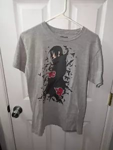Naruto Shippuden Itachi Uchiha Men’s T Shirt Grey Graphic Tee - Size Medium - Picture 1 of 5