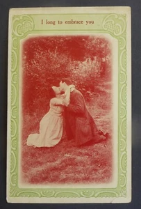 LOVE POST CARD 100+ YEARS OLD "I LONG TO EMBRACE YOU" CAN.SHIP $1.99 COMB. SHIP - Picture 1 of 2