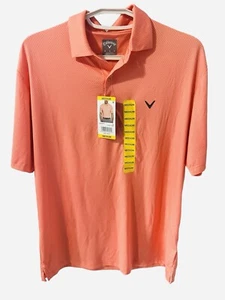 #0042 Callaway Herren Kurzarm Golf Polo orange koralle Medium - Bild 1 von 4