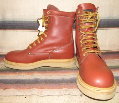 Mens Vintage Western Chief Lace Up Brown Leather Work Boots 12 D NEW in Box - Image 1 of 4