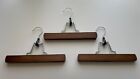 Wooden Clamp-Style Hangers (Lot of 3, Med-Dk Brown) Pants Skirts Clothes Artwork