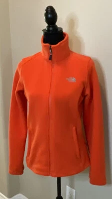 The North Face Women SP Orange Fitted Zip Up Jacket 4 Pocket Zip Warm Drawstring - Image 1 of 4