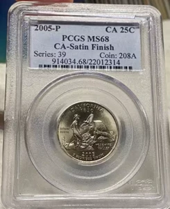 PCGS USA 25 Cent 2005-P MS68 CA Satin Finish #22012314 - Picture 1 of 2