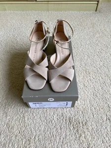 Peter Kaiser Ankle Strap Block Heel Sandals UK 5 Sand Suede With Box - Picture 1 of 7