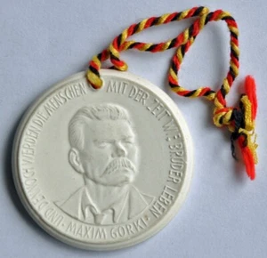 Meissen Porzellanmedaille - HERINGSDORF - Maxim Gorki Gedächtnisstätte - Bild 1 von 2