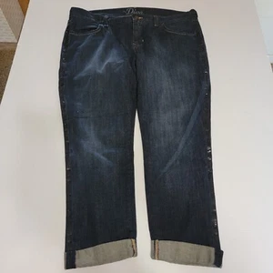 Old Navy Jeans Womens Size 12 Diva Cuffed Skinny Dark Wash Capri Measures 38x25 - Picture 1 of 8