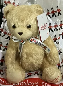 Hamleys 2019 9" TALL beige plush bear regent street bow ribbon New Tags - Picture 1 of 1
