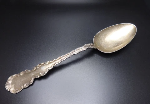 Antique Whiting Louis XV Sterling Silver .925 Large Serving Spoon 8" NO MONOGRAM Cover