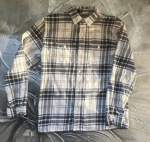 Boys “GAP” Thick Cream & Brown Flannel 100% Cotton Button Up Shirt ~Size XXL - Picture 1 of 10