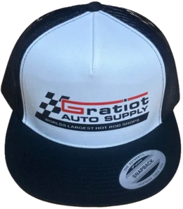 Gratiot Auto Supply Flat Brim Snap Back Truckers Hat Mesh Back Hot Rods Drag Rac - Picture 1 of 1