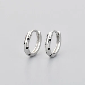 Women Girl Small 925 Sterling Silver CZ Ear Huggie Hoop Earrings Gift 12mm K36A - Picture 1 of 11