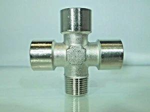 Bsp Equal Cross,  3 Styles to Choose,Nickel plated brass   Bsp 4 Way Equal Cross - Picture 1 of 15