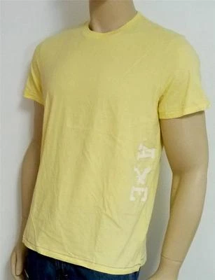 American Eagle Outfitters AEO Printed T-Shirt Pale Yellow Double Logo NWT - Image 1 of 4