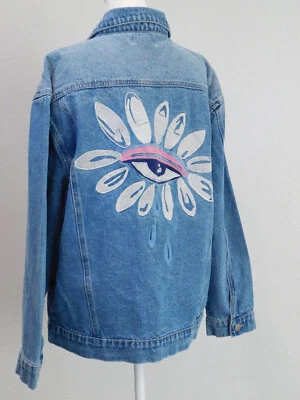 Nordstrom by Cristina Martinez Eye Motif Denim Jacket Size S - Image 1 of 4