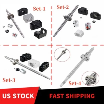 Tornillo de bola SFU1605 SFU1204 250-2000 mm Tornillo de bola + BF/BK12/10 + Acoplador + Carcasa de tuerca Foto 1 de 4