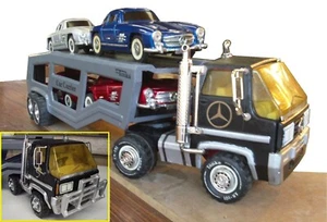Vintage King Size Tonka Truck Tin Toy... Mercedes Actros 4 Friction Car Carrier - Bild 1 von 12
