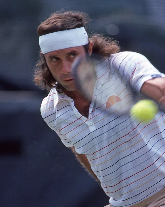 Póster abierto de Wimbledon 1980 Tennis Pro Guillermo Vilas brillante impresión fotográfica 8x10 Foto 1 de 1