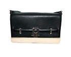 Kate Spade Houston Street Loula Crossbody Natural Straw Black Leather Wkru3179