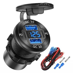 12V USB Outlet Charger 4 Port Aluminum PD QC for Car Marine RV - Photo 1 sur 7