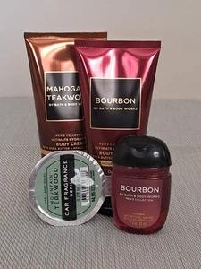 Bath Body Works Men's Body Cream 2.5oz Mahogany Teakwood, Bourbon W Sanitizer + - Picture 1 of 17