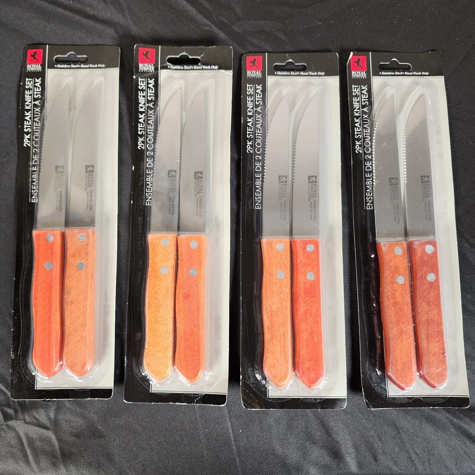 Royal Norfolk Cutlery 2pk Steak Knife Sets 6 Stainless Steel Knives
