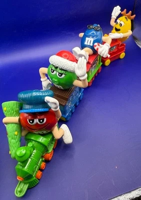 Juego Tren Navidad Vintage M&M’s Mars Serie 1 (4)-Rojo, Azul, Verde y Amarillo Foto 1 de 4