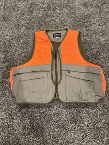 Cabela’s Upland Hunting Vest XL Blaze Orange Tan Canvas Game Bag Pheasant Bird - Picture 1 of 3