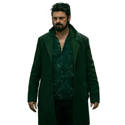 Karl Urban The Boys Billy Butcher Black Long Trench Coat Leather Cotton Coat - Image 1 of 4