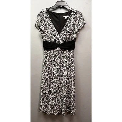 Vestido Granero Mujer Talla 10 Vintage Años 90 y2k Negro Blanco Floral Midi Fluido Foto 1 de 4