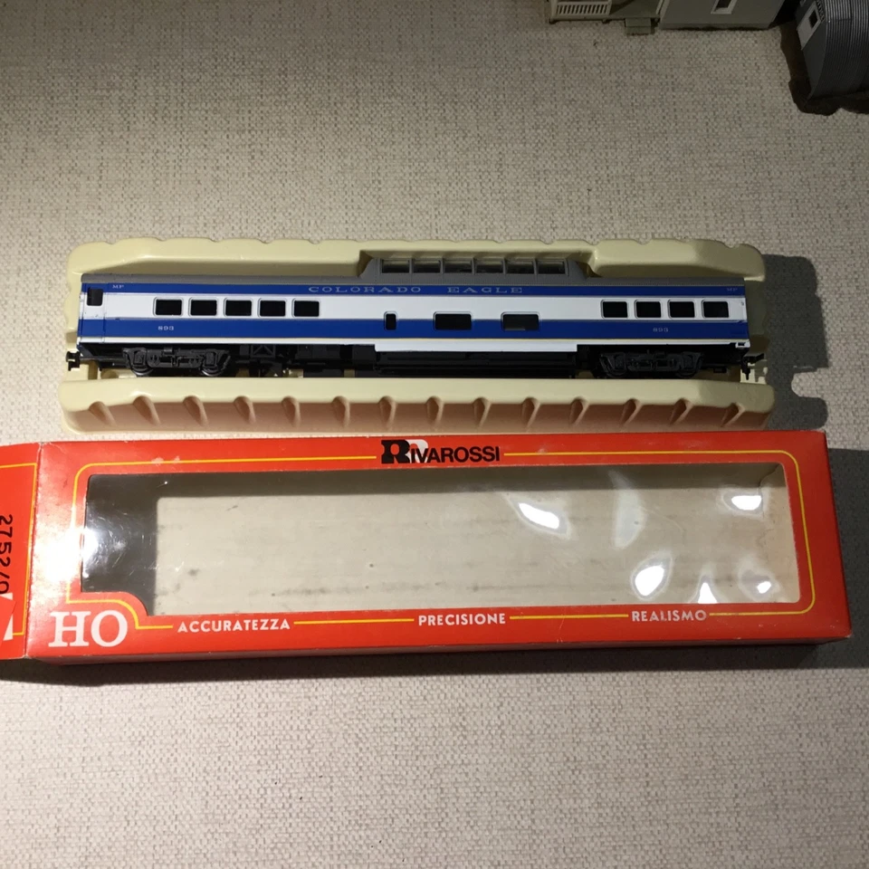 RIVAROSSI HO 85' Vista Dome Coach Car.  COLORADO EAGLE.  NIB. #2752 - Image 1 of 4