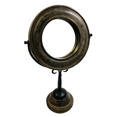 Pottery Barn Stand Mirror Black Brown Rustic Farmhouse Bathroom Vanity 15.5" - Image 1 of 4