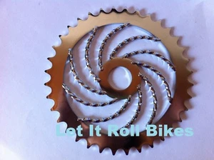 Bicycle Twisted Chainring Sprocket 36T Chrome Cruiser Lowrider Bikes  - Picture 1 of 1
