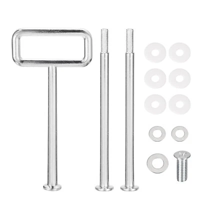 1 Set 3-Tier Cupcake Stand Hardware Fittings for Cake Stand, Square Silver - Image 1 of 4