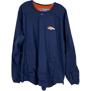 NIKE Team Denver Broncos Pullover Windbreaker Jacket NFL Pro Line Blue Adult XL - Picture 1 of 7