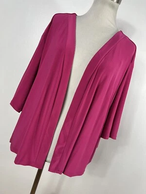 Catherines 5X Jacket Berry Pink Open Front Travel Stretch Bolero Short Woman A2 - Image 1 of 4