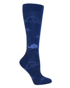 Prestige Medical Compression Socks Whales Blue and Navy Free Shipping - Picture 1 of 1