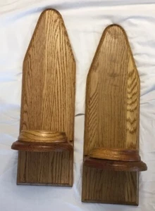 Solid Wood Sconces Set Candle Holders Wall Hangings Decoration - Bild 1 von 6