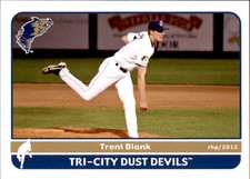 2012 Tri-City Dust Devils Grandstand #6 Trent Blank Baylor University Card