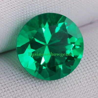 Best Quality Lab Grown Nanocrystal Emerald Round Flower Cut Stone 5-18mm, 1pcs - Image 1 of 3