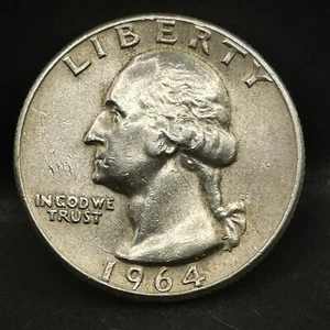 WASHINGTON QUARTER DOLLAR ARGENT 1964 D DENVER USA / SILVER 1/4 DOLLAR - Bild 1 von 2