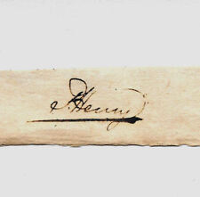 Patrick Henry Autograph Reprint On Genuine Original Period 1770s Paper 