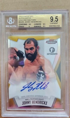 Johny Hendricks 2012 Topps UFC Finest Autograph Gold Refractor 08/25 - 1st Auto  - Image 1 of 2