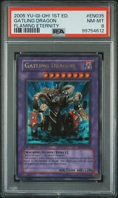 2005 YU-GI-OH! FET-FLAMING ETERNITY EN035 GATLING DRAGON 1ST EDITION PSA 8 - Image 1 of 2
