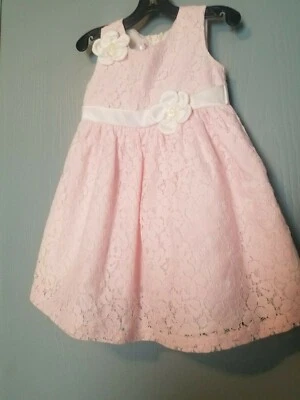 Jessica Ann - Vestido con ojales rosa y marfil para niñas pequeñas talla 2T *KT9 Foto 1 de 4