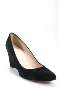 Zapato de tacón alto con cuña J CREW negro gamuza Martina 8,5 $148 punta redonda - Imagen 1 de 4