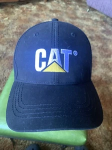 CAT Caterpillar Heavy Machinery Embroidered Flexfit Fitted Ball Cap Black Adjust - Picture 1 of 7
