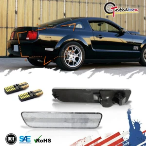 Luces de señalización laterales con lente transparente para Ford Mustang 2005-2009 con kit de bombillas LED rojas 2X - Imagen 1 de 10