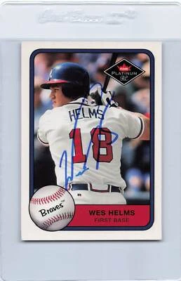 2002 Fleer Platinum #334 Wes Helms Braves Signed Auto *H6169 - Image 1 of 2