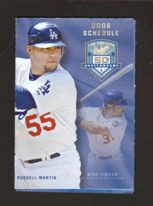 Los Angeles Dodgers--Mike Piazza--Russell Martin-2008 Pocket Schedule-MasterCard - Picture 1 of 2